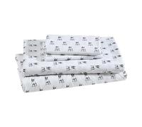 Elite Home Products Parure de lit en Microfibre 90 g/m² avec Poche Profonde imprimée Fantaisie, Grand lit, bouledogues Blancs