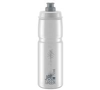Elite Jet Green Bidon Cyclisme 750ml Transparent Logo Gris - Gourde Vélo Écologique Valve Push-Pull - Pour Route VTT Gravel