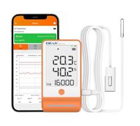 Elitech Enregistreur de Température Bluetooth 1 Sonde de Gel et 1 Sonde TH avec Shadow Data, Rapport PDF 100 000 Points, Certificat d'Étalonnage pour Réfrigérateur Frigo HACCP, GSP-6Pro GLE+THE