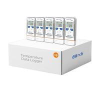 Elitech Enregistreur de Température et d'Humidité USB, Réutilisable avec Données pré-enregistrement, Rapports PDF CSV Automatiques, Thermomètre de Réfrigérateur 32 000 Points LogEt5TH 5 Pcs
