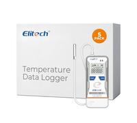 Elitech Enregistreur de Température USB avec Sonde Externe, Data Logger Réutilisable Rapports PDF CSV Auto, Thermomètre Réfrigérateur Pour Transport Stockage Chaîne du Froid LogEt5TE 5 Pcs