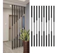 Elitix Paravent Interieur Poteaux de Séparation Décoratifs en Fer Forgé, Hauteur Réglable, Colonne de Séparation pour Pièces D'appartements, Paravent Simple(10-Pack,250cm(8.2ft))