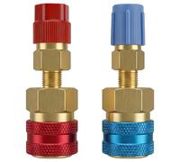 Elixvane Adaptateurs R1234yf vers R134a, Kit de Coupleur Rapide Air Comprimé pour Recharge Climatisation Voiture, Raccord de Réfrigérant Connecteur Côté Haut et Bas Pression en Laiton