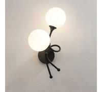 Elksdut Applique Murale Globe Nordique à 2 Lumières Applique Murale en Verre Applique Murale du Milieu du Siècle Magic Bean Globe Luminaire Mural Prise G9 pour Salon Chambre Couloir Restaurant
