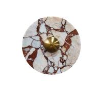 Elksdut Applique murale ronde en pierre, applique murale décorative LED 5 W, applique murale moderne à texture de marbre rouge avec accent en aluminium for chambre à coucher, couloir, salon(30cm)