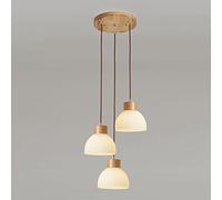 Elksdut Lampe Suspendue en Verre de Ferme en Bois, luminaire Suspendu d'îlot de Cuisine rétro pour Salle à Manger, Salon, Chambre, entrée, Couloir