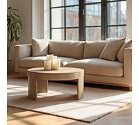 Ella - table basse ronde d90cm couleur naturelle design arrondi