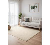 Elle Decoration Tapis Majoli en Laine et Jute tissé à la Main, Tapis Naturel à Chevrons tressé Aspect Chevrons Skandi pour Salon, Chambre à Coucher, Couloir - Blanc Naturel, 160 x 230 cm
