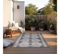 Elle Decoration Tapis réversible pour l'intérieur et l'extérieur - Résistant aux intempéries et imperméable - Motif bohème moderne - Motif ethnique géométrique - Pour jardin, balcon, terrasse, salon -