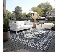 Elle Decoration Tapis réversible pour l'intérieur et l'extérieur - Résistant aux intempéries et imperméable - Motif géométrique Moderne - Motif Losanges - Tapis d'extérieur pour Jardin, Balcon,