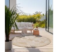 ELLE Decoration Tapis Rond pour l'intérieur et l'extérieur - Tapis réversible résistant aux intempéries et imperméable - Motif bohème Ethnique Moderne - Tapis d'extérieur Rond pour Jardin, Balcon,