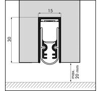 Ellen Joint de sol de porte automatiqueMatic Soundproof 1stg.L.1083mm L.15mm Alu.blk argent - 1809474