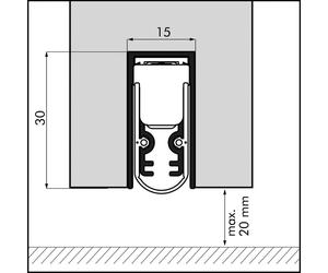 Ellen Joint de sol de porte automatiqueMatic Soundproof 1stg.L.1083mm L.15mm Alu.blk argent - 1809474