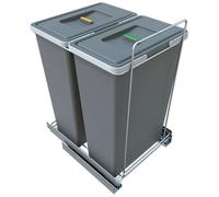 Elletipi Ecofil - Poubelle encastrable, cloisonnée, 70 l PF01 53A2