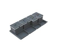 ELLETIPI Metropolis ptc22 12050 1 F C10 PPV Poubelle de tri sélectif de tiroir, Gris, 111 x 46 x 22 cm