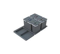 ELLETIPI Metropolis ptc28 09050 7 F C10 PPV Poubelle de tri sélectif de tiroir, Gris, 81 x 46 x 28 cm
