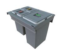 Elletipi Square 2.0 - Poubelle intégrée, divisée, 40 l PA3 INC5045A