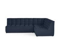 Lisa Design Canapé modulable Ellie 4 places en velours Bleu marine