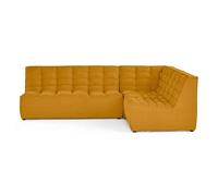 Best mobilier Canapé d'angle modulable Ellie 4 places réversible velours texturé Jaune