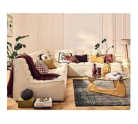 Best mobilier Canapé modulable d'angle réversible Ellie 5 places en velours texturé Beige