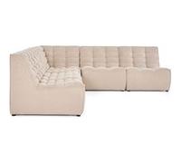Best mobilier Canapé modulable d'angle réversible Ellie 5 places en velours texturé Beige
