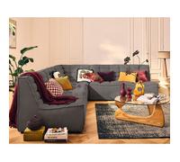 Best mobilier Canapé d'angle modulable Ellie 5 places réversible en velours texturé Gris