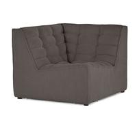 Ellie - module d'angle en velours texturé - Gris