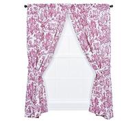 Ellis Curtain Victoria Park Toile 172,7 x 213,4 cm Paire de Panneaux sur Mesure avec embrasses, Rouge