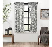 Ellis Curtain Victoria Park Toile Paire de Panneaux sur Mesure avec embrasses Noir 172,7 x 137,2 cm