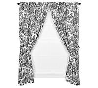 Ellis Curtain Victoria Park Toile Paire de Panneaux sur Mesure avec embrasses Noir 172,7 x 160 cm