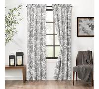 Ellis Curtain Victoria Park Toile Paire de Panneaux sur Mesure avec embrasses Noir 172 x 183 cm