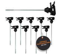 Ellofence 10x Isolateur d’écartement avec corde - Pour fil et ruban de clôture électrique - Isolateurs robustes pour clôture de pâturage - Lot de 10