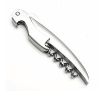 ELMWAY VinoLux Series Tire-bouchon en acier inoxydable avec coupe-capsule dentelé et décapsuleur, finition polie et pochette en tissu