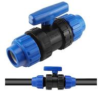 ELNLE - Raccord de serrage en polypropylène - 32 mm - Robinet à boisseau sphérique en PVC - Pour tuyau en polyéthylène - Raccord rapide pour eau potable - Vanne