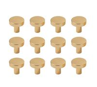 Elnwnnkc Boutons en laiton pour l ' amélioration des meubles en or | Boutons de tiroir dorés avec installation facile, boutons de commode en or brossé de 1 pouce de diamètre