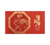 Elnwnnkc Carte de nouvel an fabriquée à la main avec gravure de cheval et invitation sur le thème du cheval du festival du printemps et du design de la prospérité