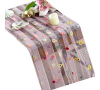 Elnwnnkc Couverture décorative de Table à Manger en Tissu, Nappe élégante en Dentelle Florale, résistante à la décoloration, décoration de Table Minimaliste