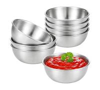 Elnwnnkc Gobelet à sauce rond en acier inoxydable pour la maison, les fêtes, les restaurants, les épices en métal