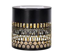 Elnwnnkc Lampe murale décorative à panneau solaire à suspendre avec motif de roue de vie ornementale, parfaite pour la cour et le porche, motifs creux en métal pour une nuit en plein air