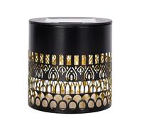 Elnwnnkc Lampe murale décorative à panneau solaire à suspendre avec motif de roue de vie ornementale, parfaite pour la cour et le porche, motifs creux en métal pour une nuit en plein air