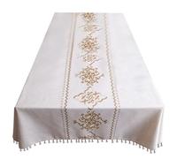 Elnwnnkc Nappe imprimée en Coton et Lin avec Glands, rectangulaire, pour Table à Manger, décoration de de Mariage, Linge de Table Basse