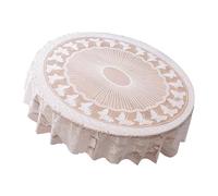 Elnwnnkc Nappe Ronde Blanche en Dentelle de 70 Pouces, pour décoration de fête de Mariage, terrasses extérieures, Table à Manger, Nappe Ronde Blanche
