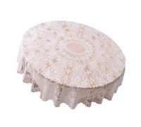 Elnwnnkc Nappe Ronde Blanche en Dentelle de 70 Pouces, pour décoration de fête de Mariage, terrasses extérieures, Table à Manger, Nappe Ronde Blanche