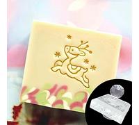 Elnwnnkc Sceau de Savon Transparent, Acrylique, Z0600XL with Handle | Tampon Transparent en acrylique, fabrication de savons biologiques naturels, motifs artisanaux en résine, de