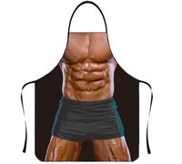 Elnwnnkc Tablier imprimé muscles drôles pour les fêtes en plein air | Impression musculaire réaliste pour les hommes qui aiment les barbecues dans le jardin et les réunions amicales