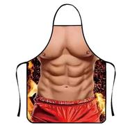 Elnwnnkc Tablier imprimé muscles drôles pour les fêtes en plein air | Impression musculaire réaliste pour les hommes qui aiment les barbecues dans le jardin et les réunions amicales