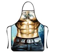 Elnwnnkc Tablier imprimé muscles drôles pour les fêtes en plein air | Impression musculaire réaliste pour les hommes qui aiment les barbecues dans le jardin et les réunions amicales