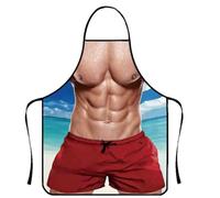 Elnwnnkc Tablier imprimé muscles drôles pour les fêtes en plein air | Impression musculaire réaliste pour les hommes qui aiment les barbecues dans le jardin et les réunions amicales