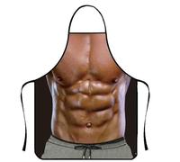 Elnwnnkc Tablier imprimé muscles drôles pour les fêtes en plein air | Impression musculaire réaliste pour les hommes qui aiment les barbecues dans le jardin et les réunions amicales