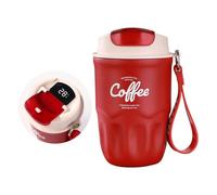 Elnwnnkc Tasse de voyage isotherme en acier inoxydable avec sangle de transport, couvercle à boire et boisson compacte pour transporter des boissons au quotidien